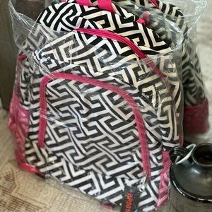 Pink,Black,&white backpack